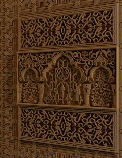 Alhambra wall sculptures in Brown color