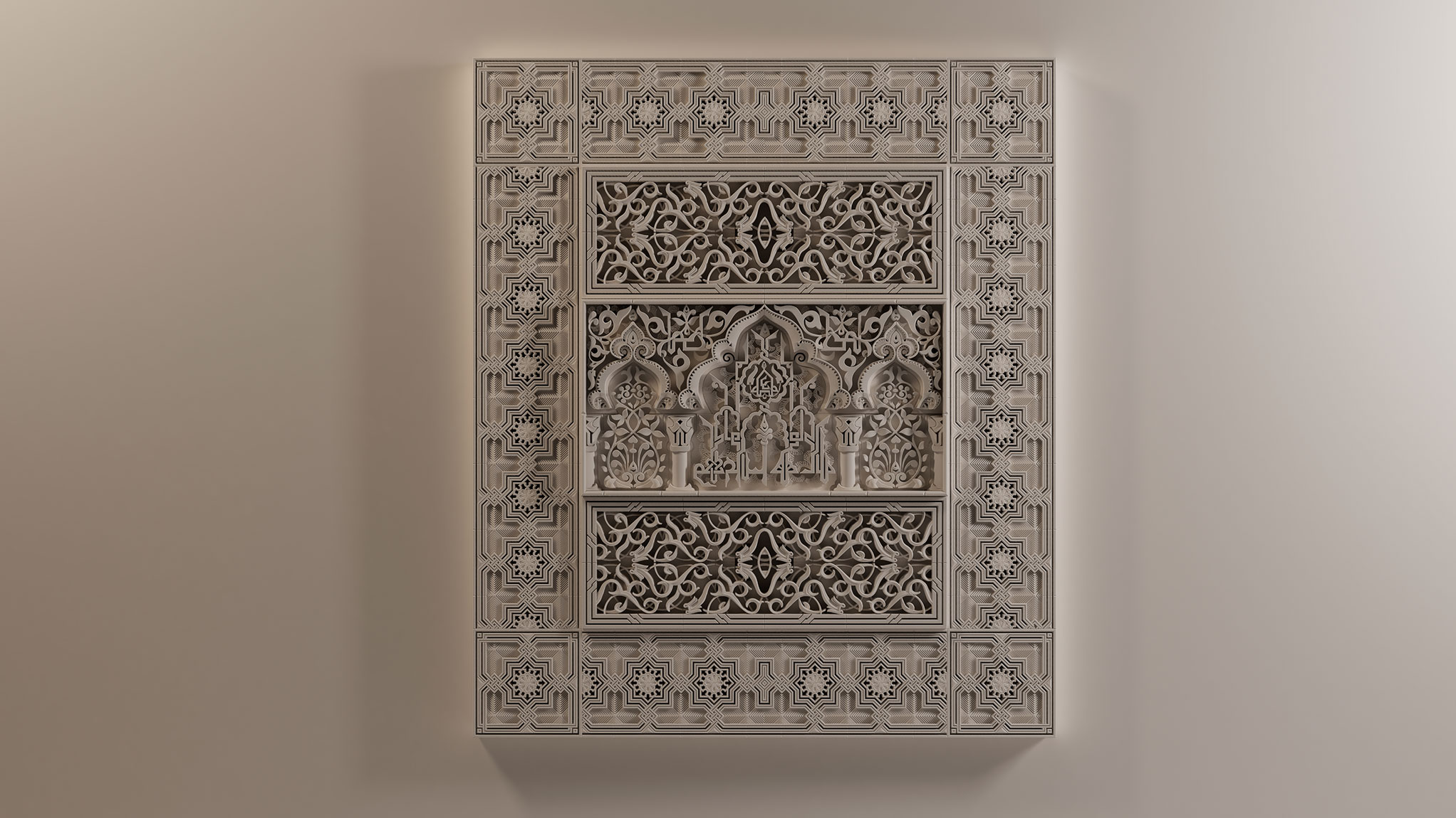 Andalusia - Alhambra art reproduction in Beige color